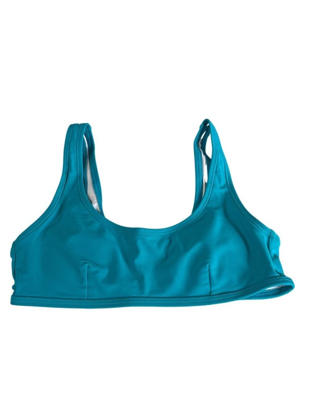 Halara Womens U Neck Bikini Top~Size XXS~Green Blue Padded Swim Top NWOT L10 10